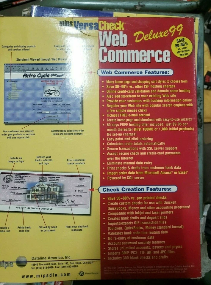 Mips Versa Check Deluxe Software CD-ROM 300 Blank Checks New VERSACHECK  - Image 2 of 2