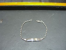 FINE KIDS WHITE GOLD NAME ID PLATE BRACELET 6" LONG 14 KARAT NEW FREE ENGRAVING