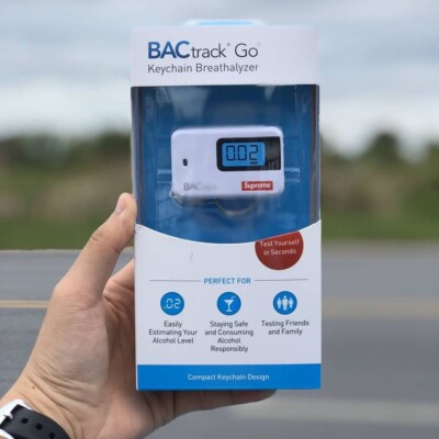 Supreme BACtrack Go Keychain White Breathalyzer Authentic *in Hand
