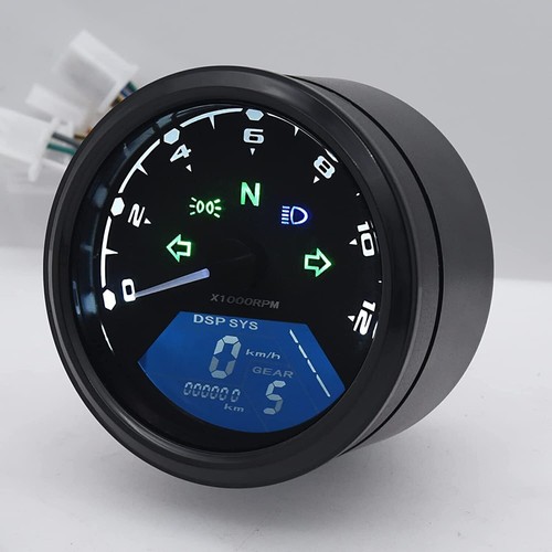 Motorcycle LCD Digital Speedometer 12000RPM Motorbike Odometer Tachometer Gauge - Picture 3 of 10