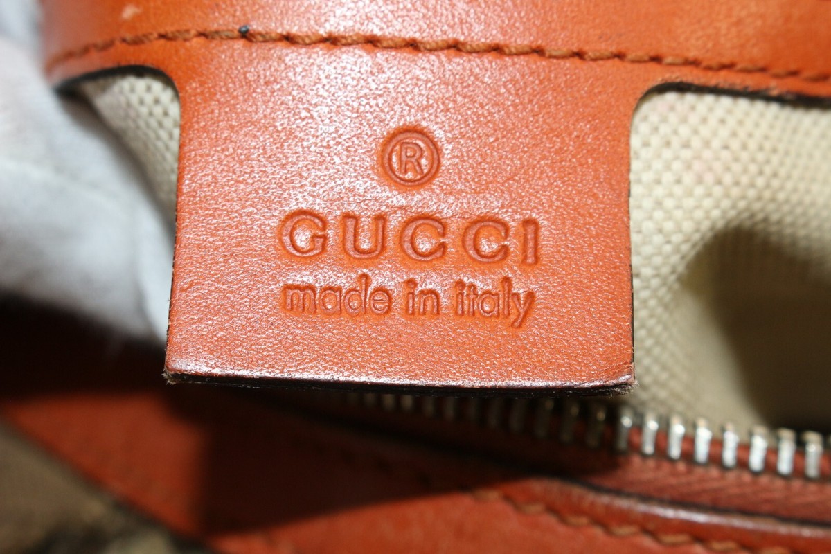 GUCCI Monogram Vintage Web Small Boston Orange Blue 6GK1226K | eBay