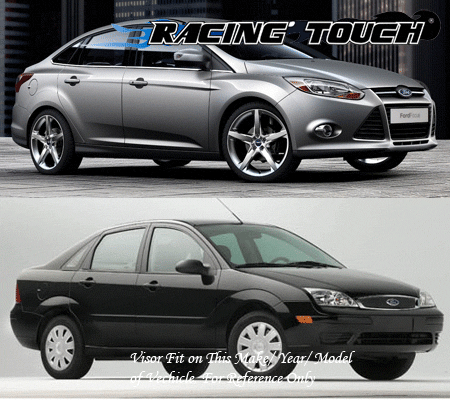 Rain Guards Sun Visor 4pc 08 09 10 11 2008-2011 Ford Focus 4 Door Sedan S SE - Picture 7 of 7
