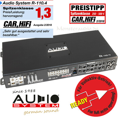 AUDIO SYSTEM R-110.4 4-Kanal Verstärker Auto Endstufe echte 4 x 110 Watt RMS