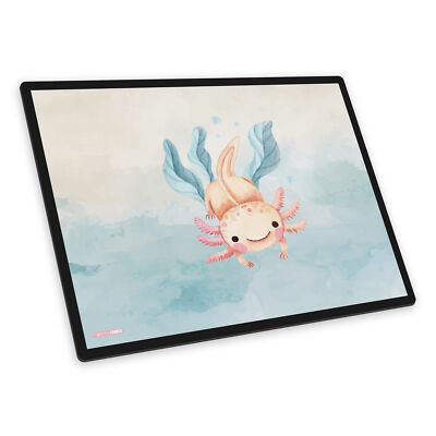 itenga Kinder Schreibunterlage Axolotl Aquarell kratzfest waschbar rutschfest