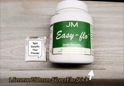 Johnson Matthey Silberlötstift 1,5 SilverFlo 55 & 5 g Easyflo Flussmittel Pulver. 