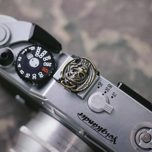 Camera Hot Shoe Cover Cap Shutter Button Skull For Leica Fuji Canon Nikon Sony - Picture 3 of 23