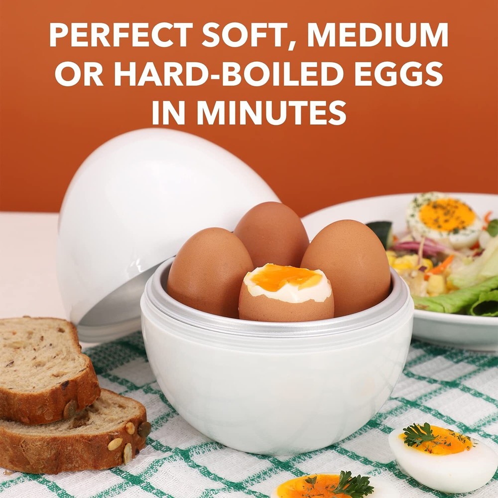 Microwave Egg Cooker 4 Eggs for Hard Boiled Soft Poached or Scrambled Microwave Egg Cooker 4 Eggs for Hard Boiled Soft Poached or Scrambled