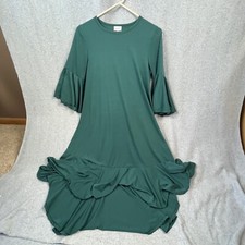 Lularoe Dress Woman’s Small Green High Low Flutter Sleeves