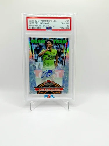 2021-22 Topps Stadium Club Chrome UEFA Jude Bellingham Beam Team Auto PSA 10