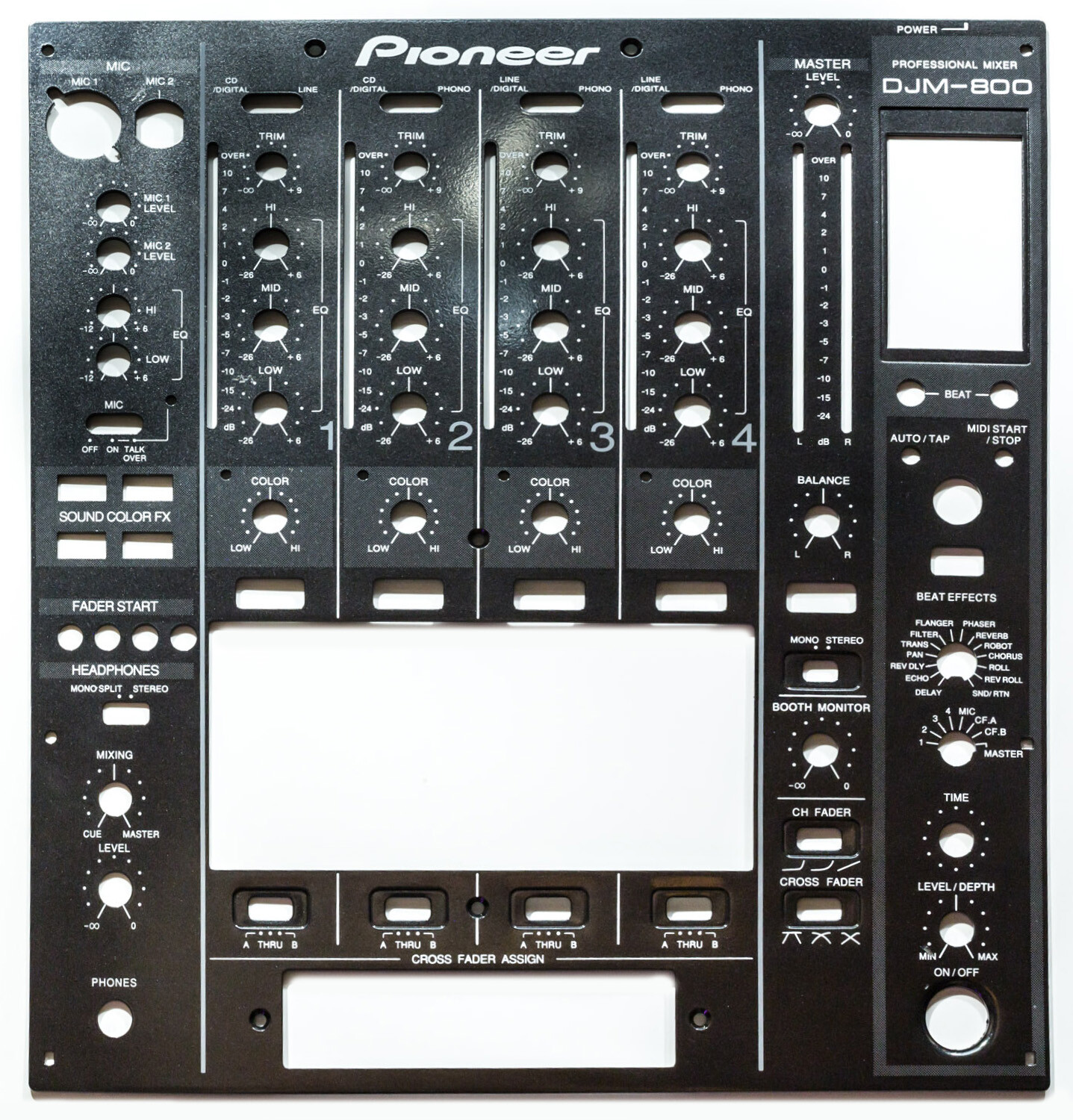 Replacement Main Faceplate Panel Top Metal Pioneer DJM 800 DNB1144