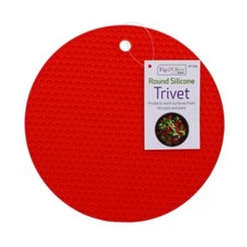 Heat Resistant Silicone Trivet Square/Round Mat Pan Pot Holder Non Slip Pad Red