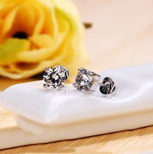 Women's 925 Sterling Silver Tarnish-Resist Cubic Zirconia CZ Stud Post Earrings