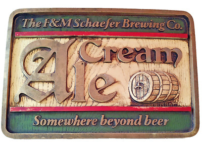 SCHAEFER BREWING CO Cream Ale BAR SIGN Somewhere Beyond Beer 1970's Advertising