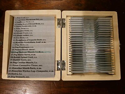 AmScope PS25W Prepared Slides Wood Box #16 Slide Missing (See Description)