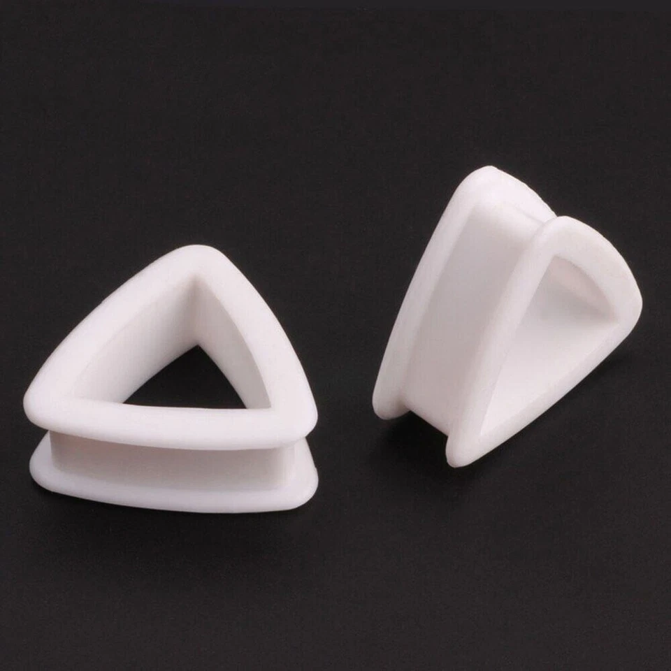 Triángulo de silicona tapones túnel túneles orejeras estirador hueco piercing cuerpo joyero Foto 3 de 4