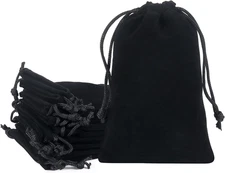 20Pcs Velvet Bags with Drawstrings, 4X6Inch Gift Bags Black Velvet Jewelry Pouch