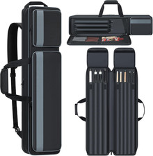, Pool Cue Carrying Case Soft Padded Billiard Stick Bag with Multi-Pocket for 4