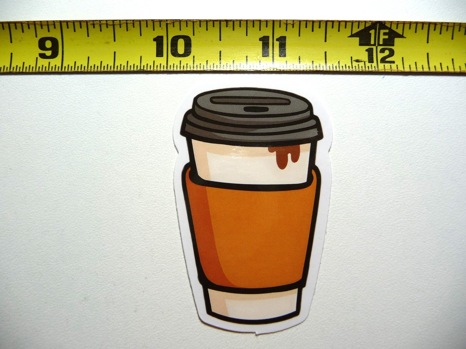 LEAKING COFFEE CUP DECAL STICKER BEVERAGE MORNING WAKE UP FUN