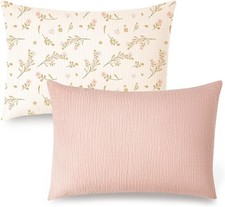 2 Pack Muslin Toddler Pillowcases, Soft Baby Pillow Cases, 13"x18"