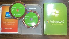 Microsoft Windows 7 Home Premium Full / 32 Bit & 64 Bit DVD Discs RETAIL w/Key