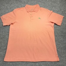 Tommy Bahama Polo Shirt Mens Large Coral Emfielder Supima Cotton