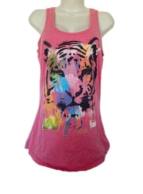 O P Tank Top L Pink Tiger Graphic Summertime  Beachwear 