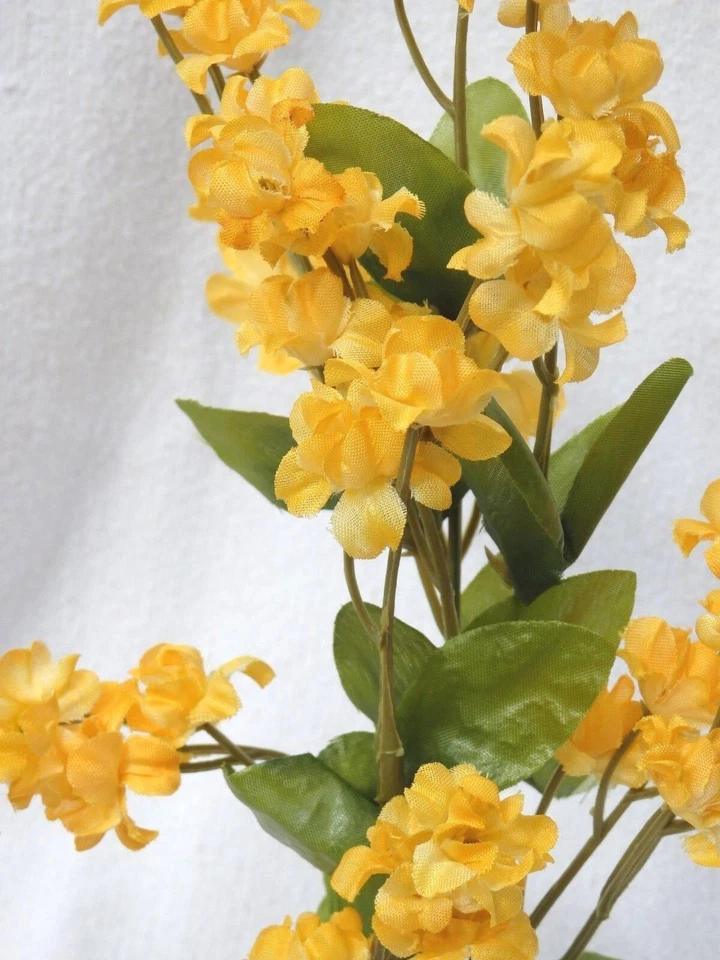 11 in. Golden YELLOW Soft Silk Baby's Breath FLOWER Betta-safe plant, stone base - Image 2 of 4