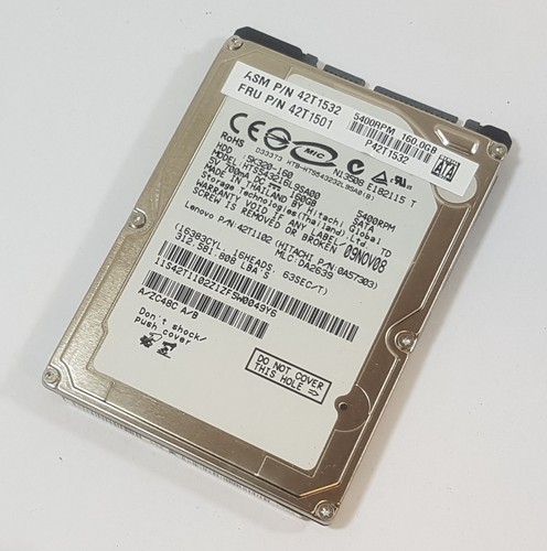 160GB Hitachi HTS543216L9SA00 SATA 2,5" Notebook Festplatte HDD 42T1501 42T1532