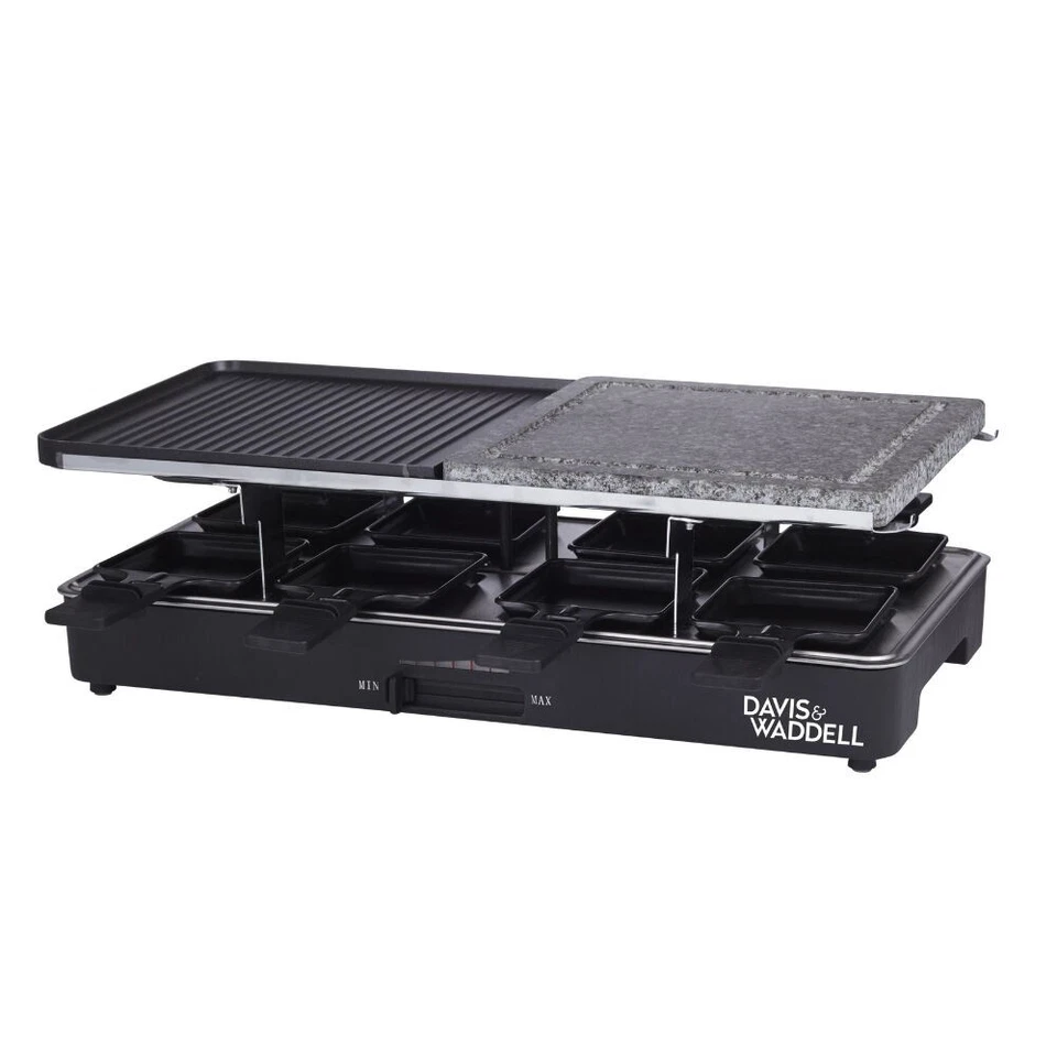 Davis & Waddell Electric Raclette Party Grill 8 Person - Black
