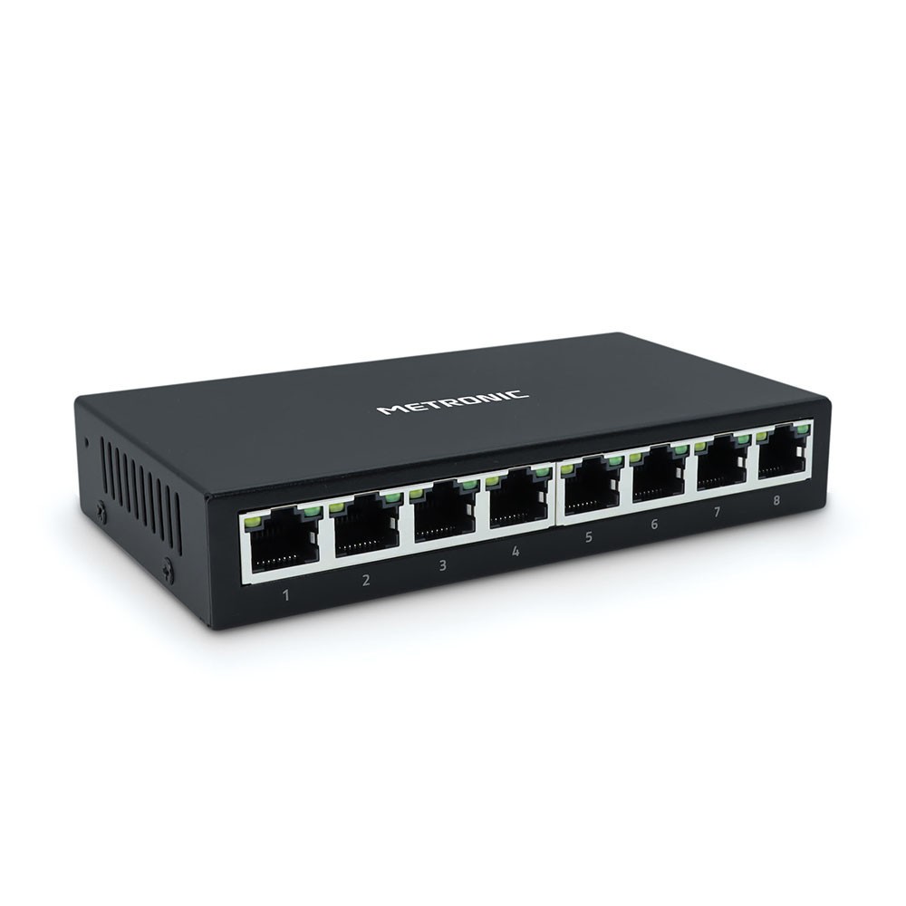Switch RJ45 8 ports Gigabit noir idéal pour le télétravail en famille