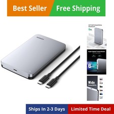 USB C Hard Drive Enclosure for 2.5" SATA SSD HDD - Aluminum USB C to SATA Ada...