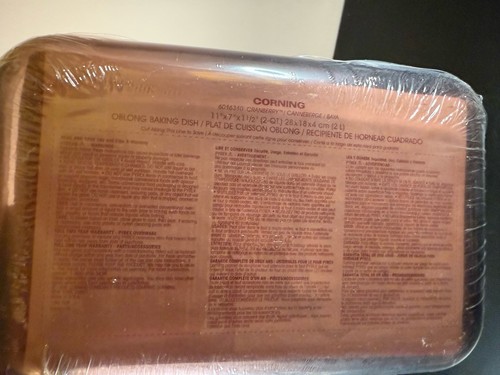 Pyrex Baking Dish Corning Cranberry Rectangle 11x7x1.5 USA New Old Stock T6 - Picture 5 of 7