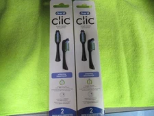 Oral-B Clic Brush Heads Toothbrush Refills Packs LOT OF 2 TOTAL OF 4 BRUSH HEADS