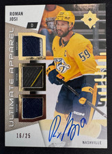 2025-26 UD ULTIMATE ROMAN JOSI TRIPLE GAME USED PATCH STICK ON CARD AUTO /15