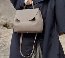 AUTHENTIC polene bag numero un Taupe AUTHENTIC textured leather & suede leather