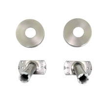 MOEN Brushed Stainless Steel Low-Profile Curved Shower Rod Flange Kit 65-F-BS