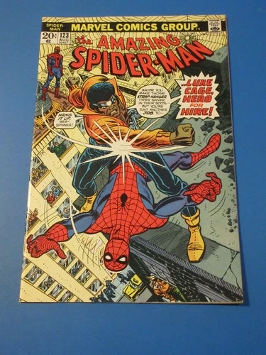 Amazing Spider-man #123 Bronze age Luke Cage Powerman Key VF- Beauty Wow