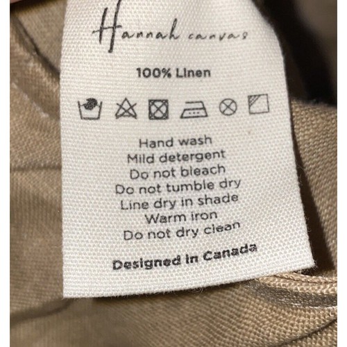 Hannah Canvas Linen Wide Leg Jumpsuit Beige Tan Size Large Elastic Waist Pockets - Picture 8 of 9