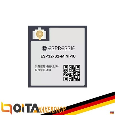 Espressif ESP32-S2-MINI-1U-N4 WiFi MCU Module, ESP32-S2FH4 Chip, 32-Bit, 240 MHz