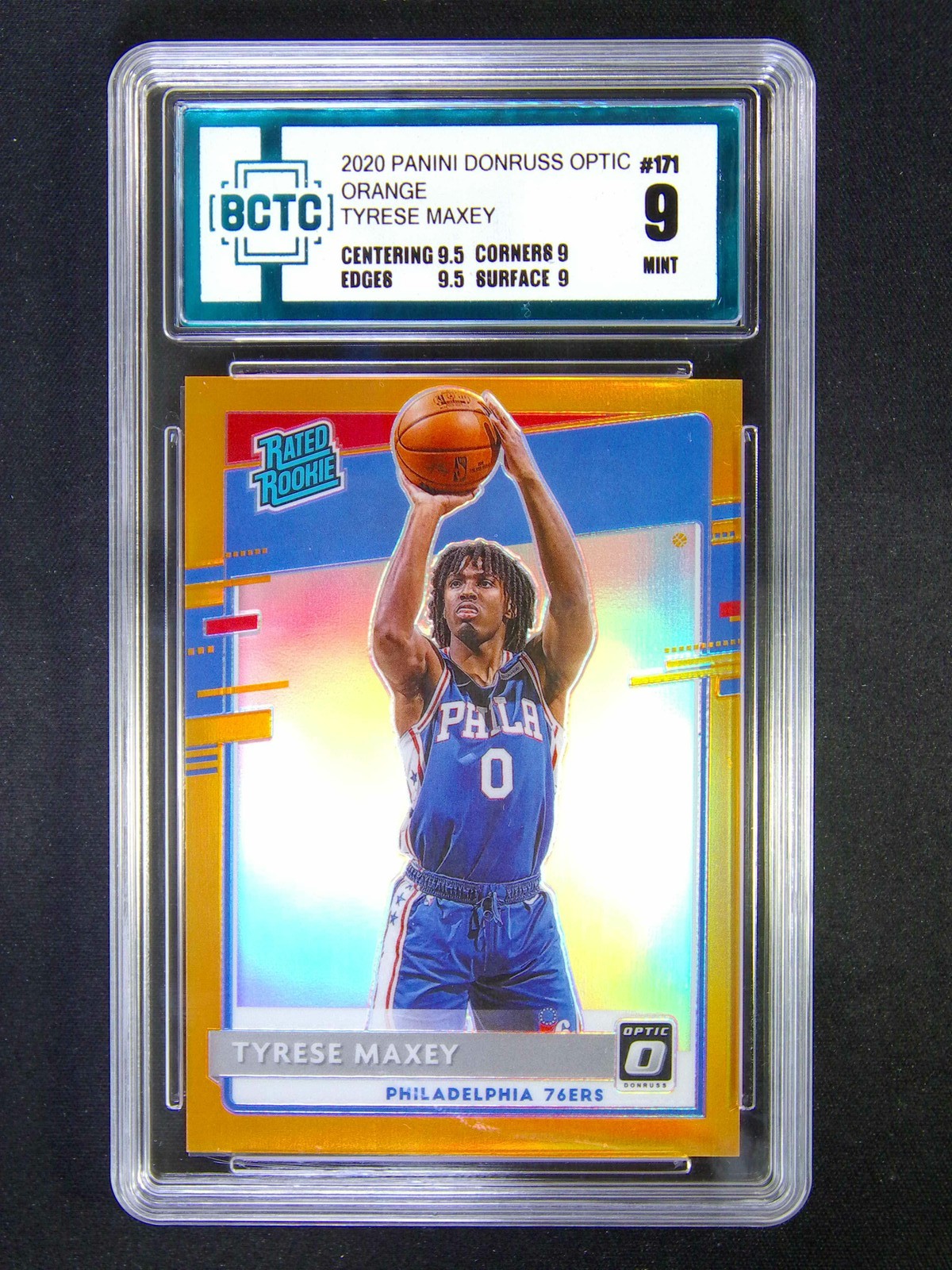 2020-21 Panini Donruss Optic Tyrese Maxey #171 RC Rated Rookie Orange /199