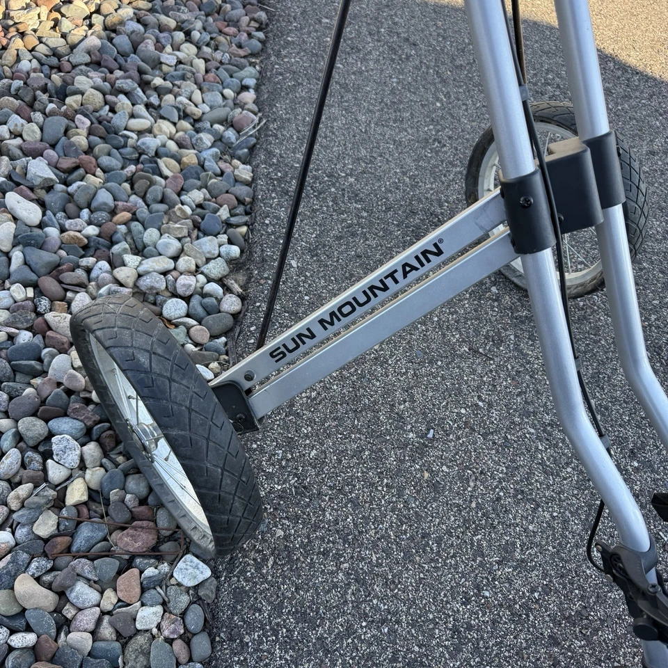 Sun Mountain Speed Cart V1 3 Wheel Golf Bag Cart Foldable Gray - Image 2 of 4