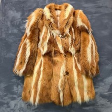 Vintage Turkis Tukku Fur Jacket Women's Orange 1980s Finland
