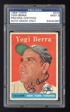 1958 Topps #370 Yogi Berra PSA/DNA 9 Autographed World Series Champion Mint Auto
