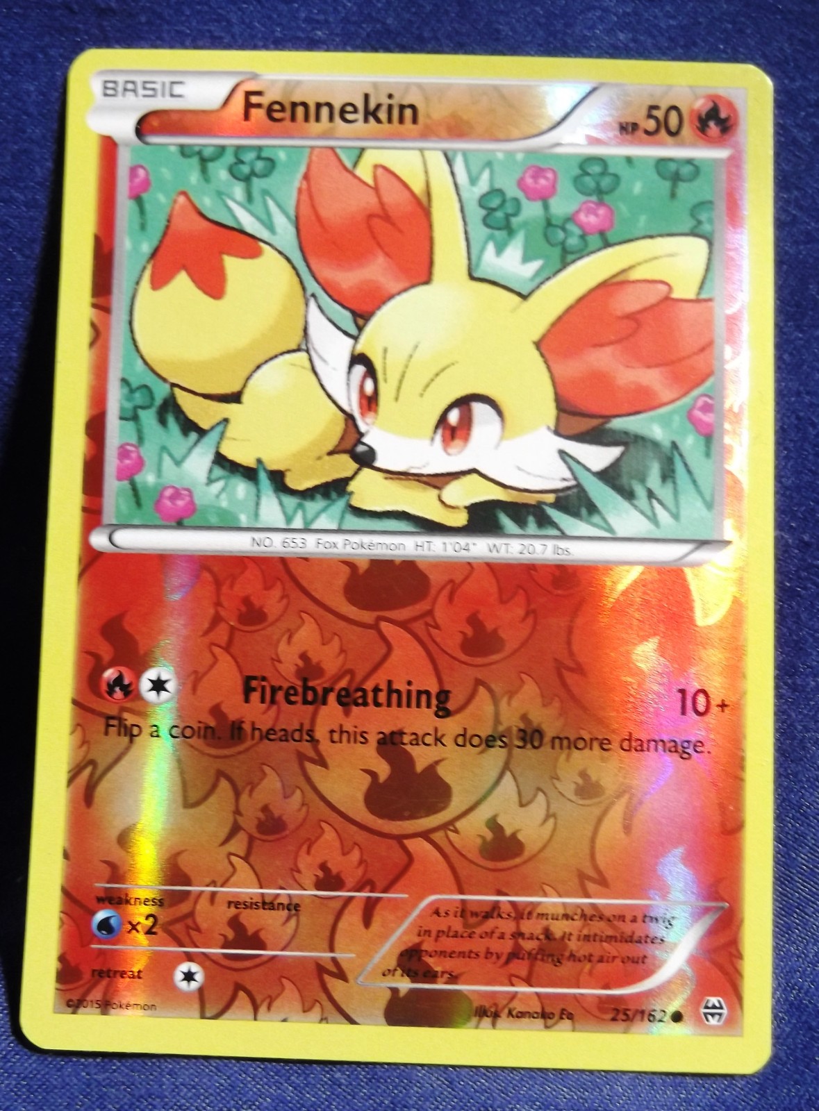 2015 Pokemon XY - BREAKthrough 25/162 Fennekin Reverse Holo - NM-