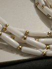 Vintage 31" White Four Strand Necklace Tubular Beads With Small Round Gold Used — photo 5
