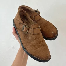 Born - Brown Leather Mary Jane Clog Flats Size 8