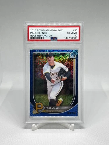 2025 Bowman Mega Box - Paul Skenes #30 Blue Refractor /150 PSA 10 Gem Mint 💎