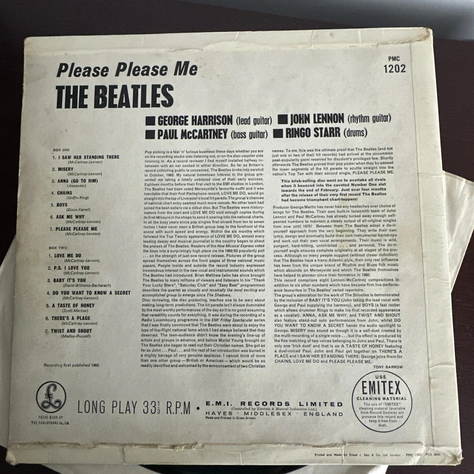 Beatles Please Please Me Lp 3rd Press  Mono UK  [Ex/Vg] Super Audio - Image 4 of 4