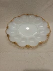 Vintage Anchor Hocking Fire King 10" Milk Glass Deviled Egg Serving Plate