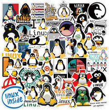 Linux Stickers 62Pcs Work Decals Aesthetic Waterproof Vinyl Pack Stickers for Wa